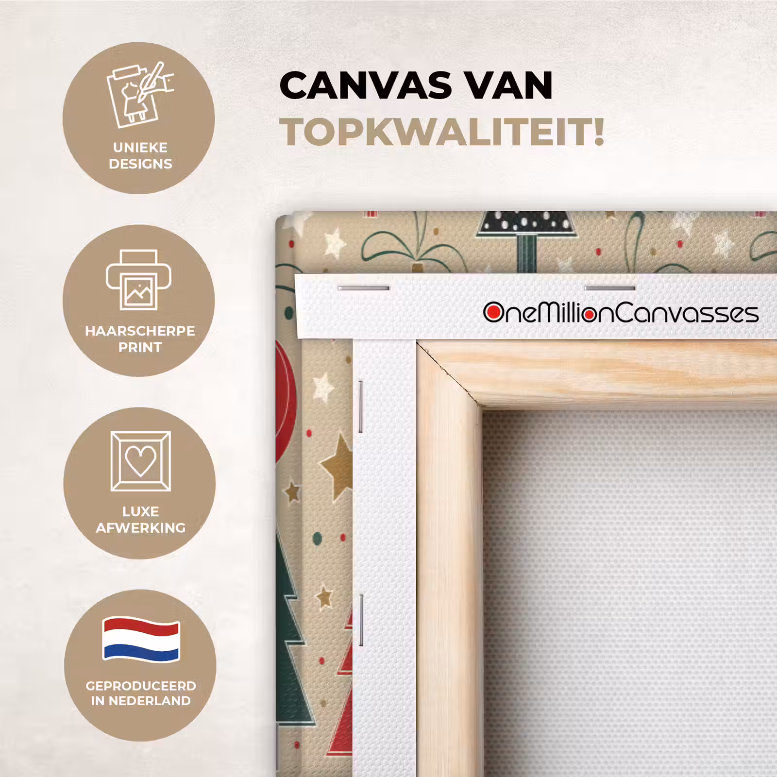 Canvas schilderij - Illustratie - Kerst - Sterren — 1