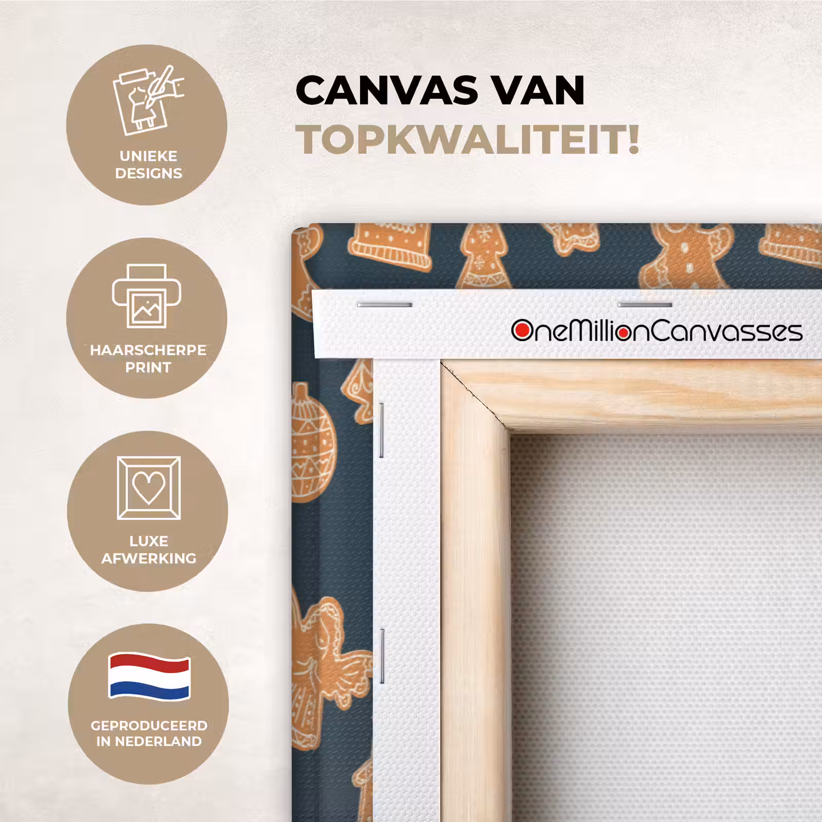Canvas schilderij - Illustratie - Koekjes - Blauw — 1