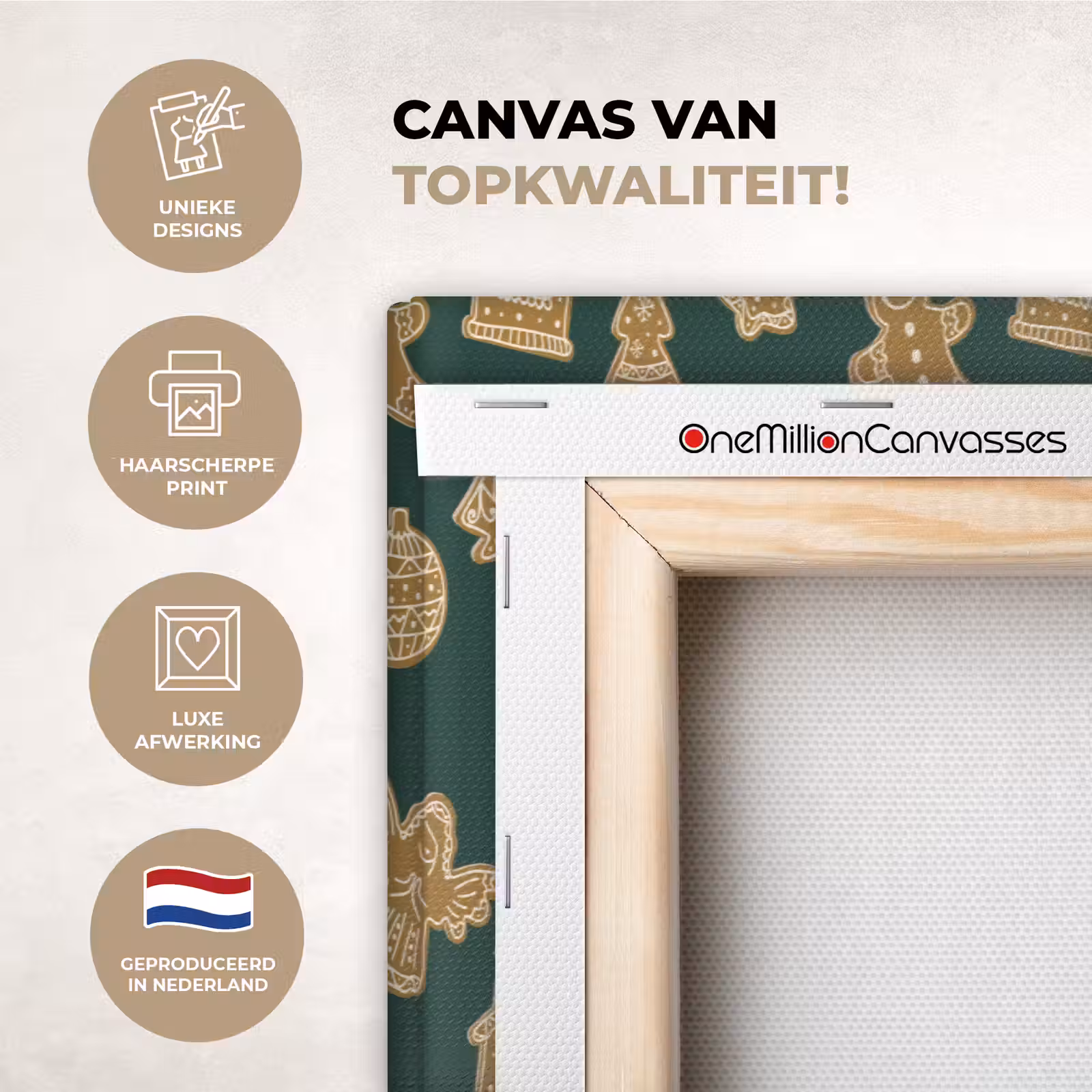 Canvas schilderij - Illustratie - Koekjes - Groen — 1