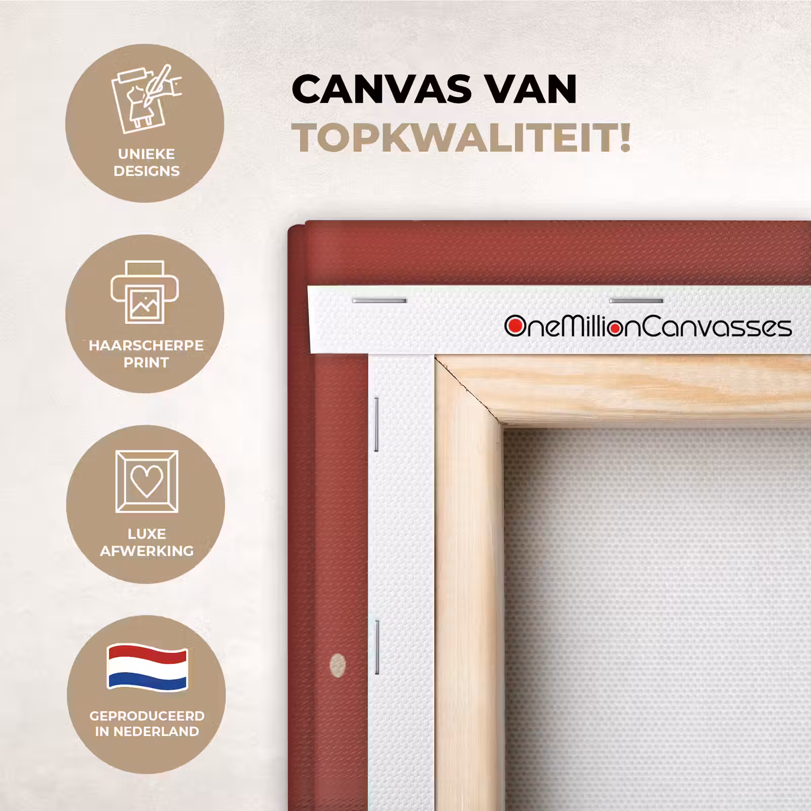 Canvas schilderij - Patroon - Stippen - Rood — 1