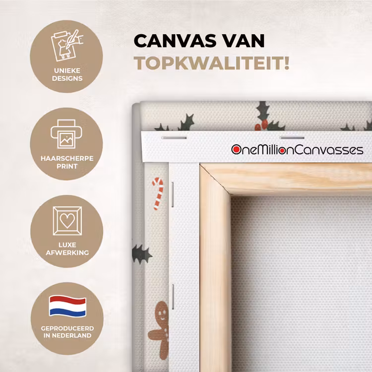 Canvas schilderij - Illustratie - Figuren - Beige — 1