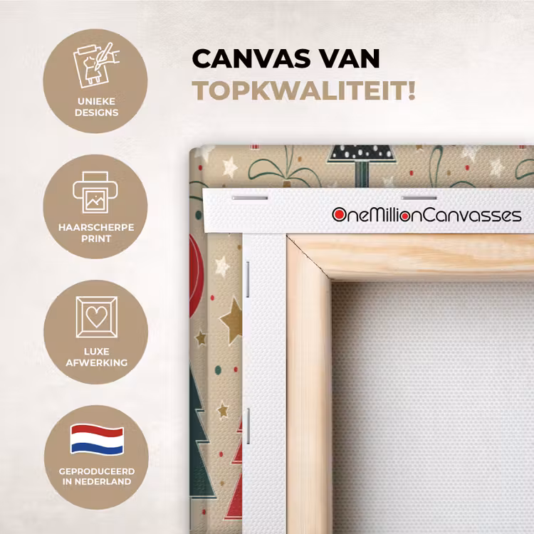 Canvas schilderij - Illustratie - Kerst - Sterren — 1