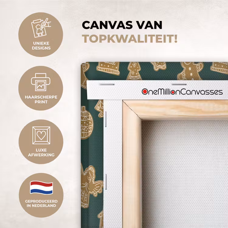 Canvas schilderij - Illustratie - Koekjes - Groen — 1