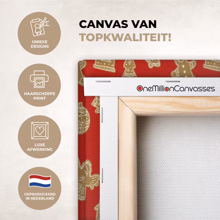 Canvas schilderij - Illustratie - Koekjes - Rood — 1