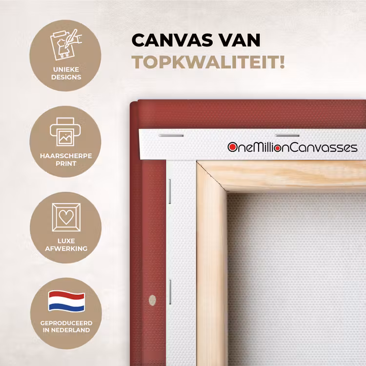 Canvas schilderij - Patroon - Stippen - Rood — 1