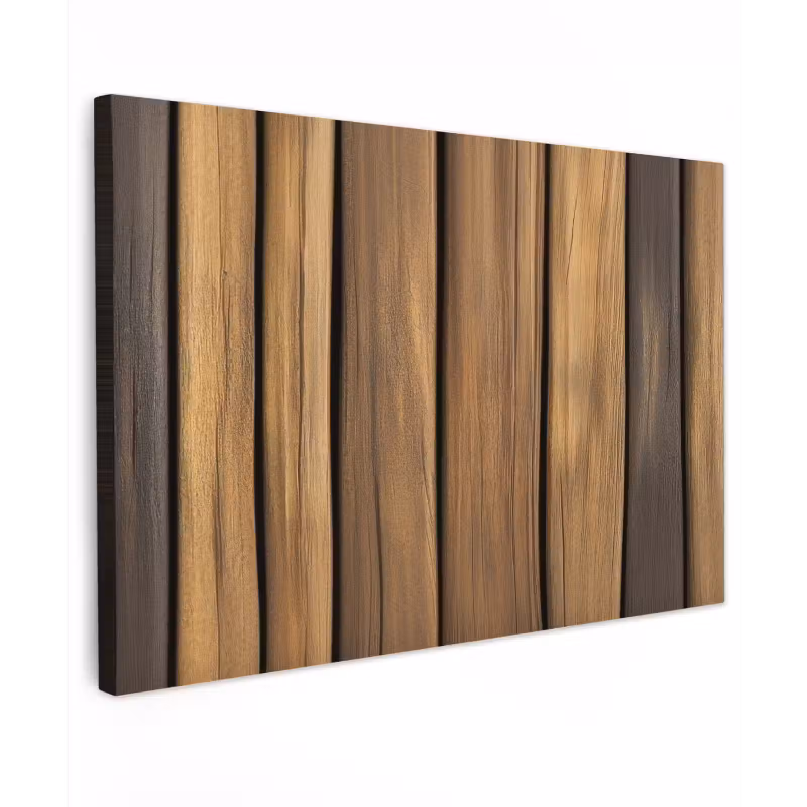 Canvas schilderij - Hout - Planken - Natuurtinten — 1