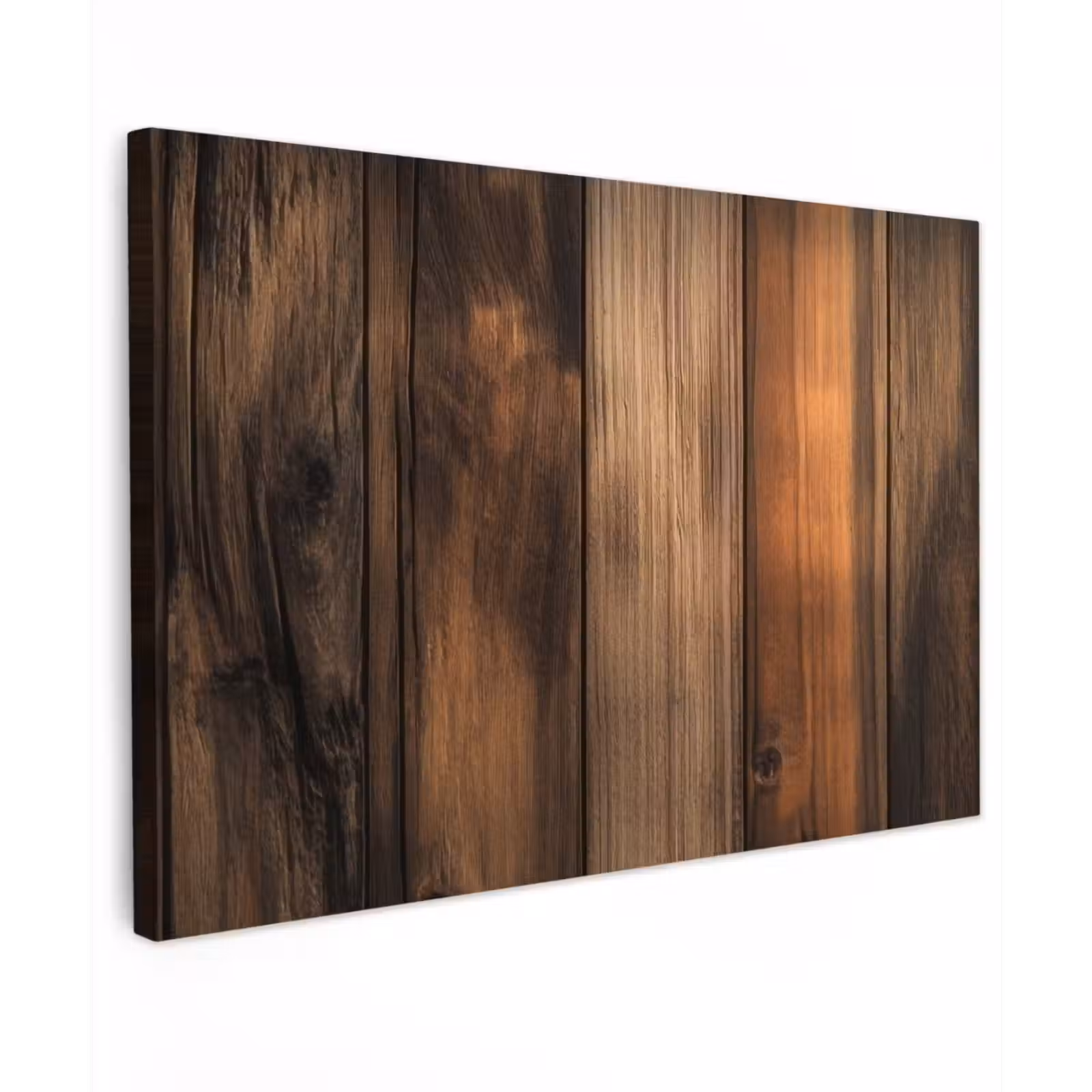 Canvas schilderij - Hout - Rustiek - Donkere Planken — 1