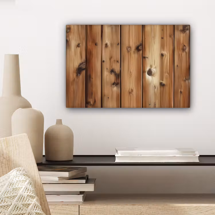 Canvas schilderij - Hout - Planken - Bruin — 5