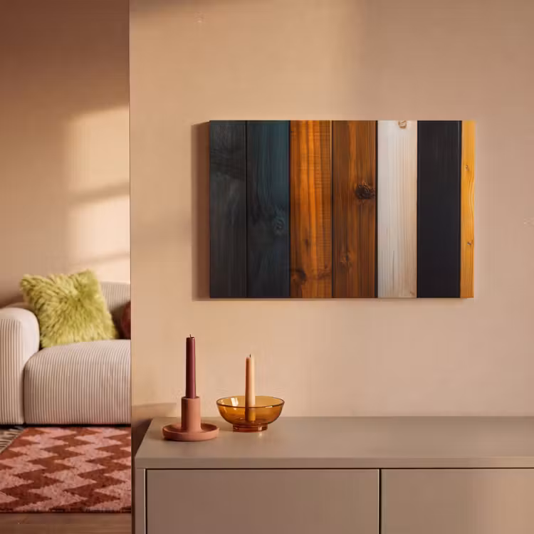 Canvas schilderij - Hout - Planken - Donker - Warm — 2