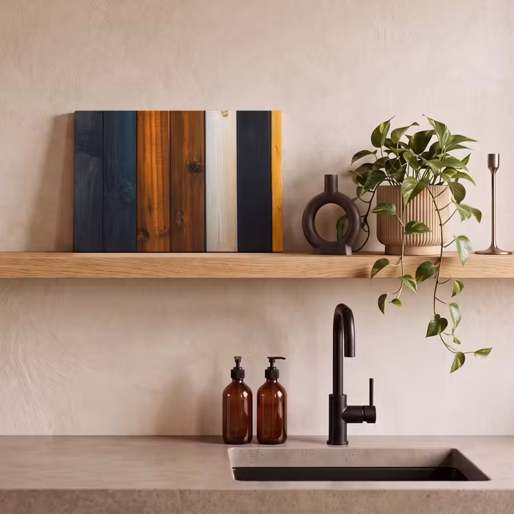 Canvas schilderij - Hout - Planken - Donker - Warm — 3