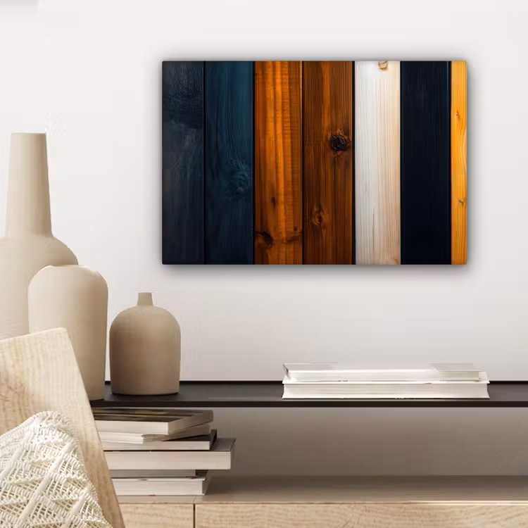 Canvas schilderij - Hout - Planken - Donker - Warm — 5