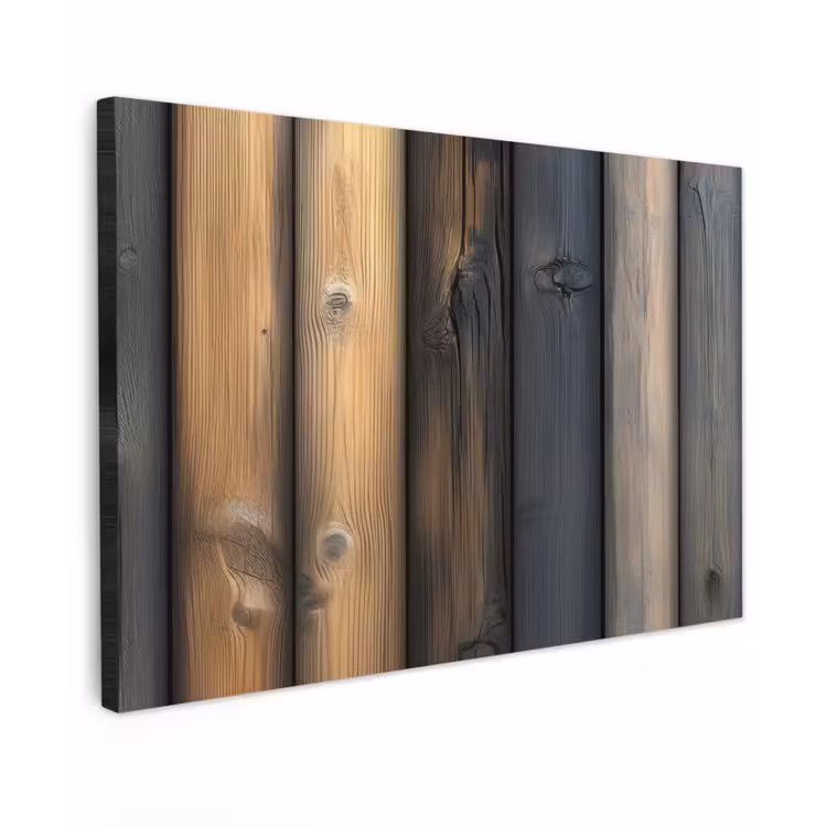 Canvas schilderij - Hout - Planken - Gemengd — 1