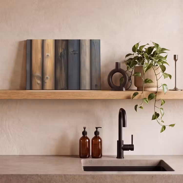 Canvas schilderij - Hout - Planken - Gemengd — 3