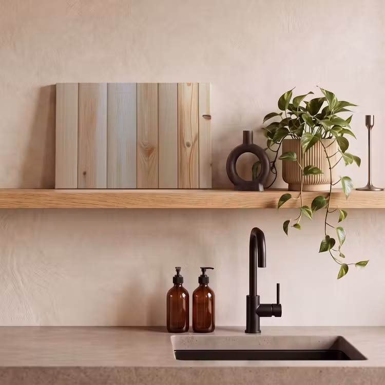 Canvas schilderij - Hout - Planken - Licht — 3