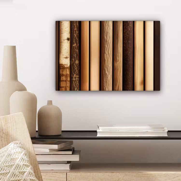 Canvas schilderij - Hout - Planken - Natuurlijk — 5