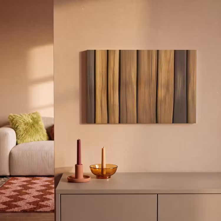 Canvas schilderij - Hout - Planken - Natuurtinten — 2