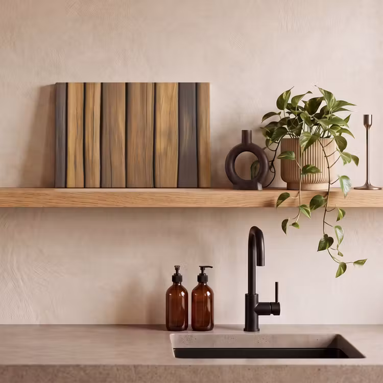 Canvas schilderij - Hout - Planken - Natuurtinten — 3