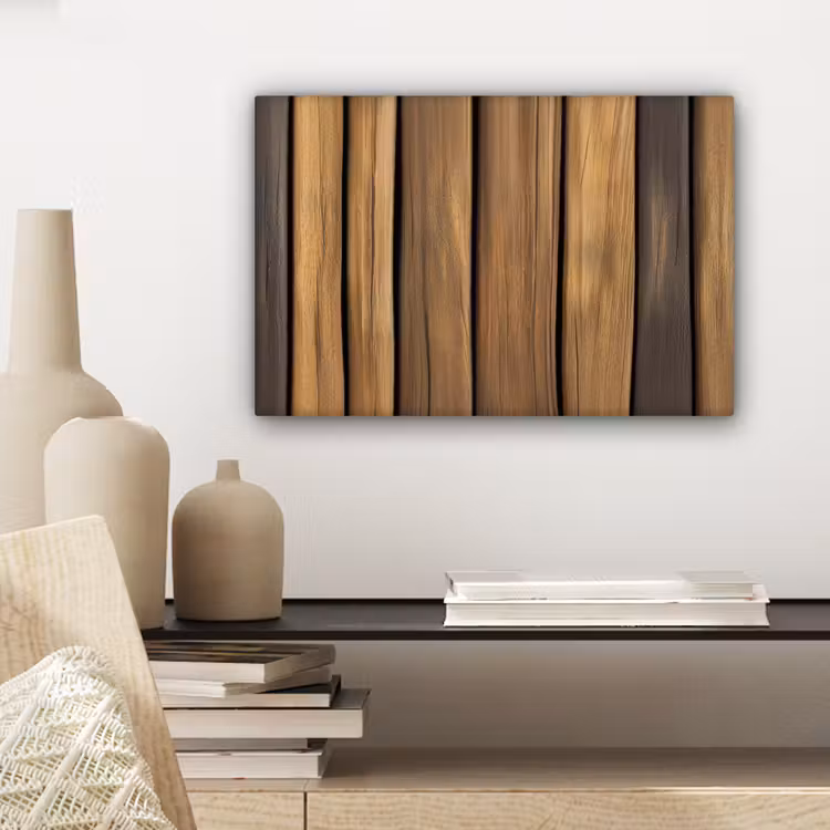 Canvas schilderij - Hout - Planken - Natuurtinten — 5
