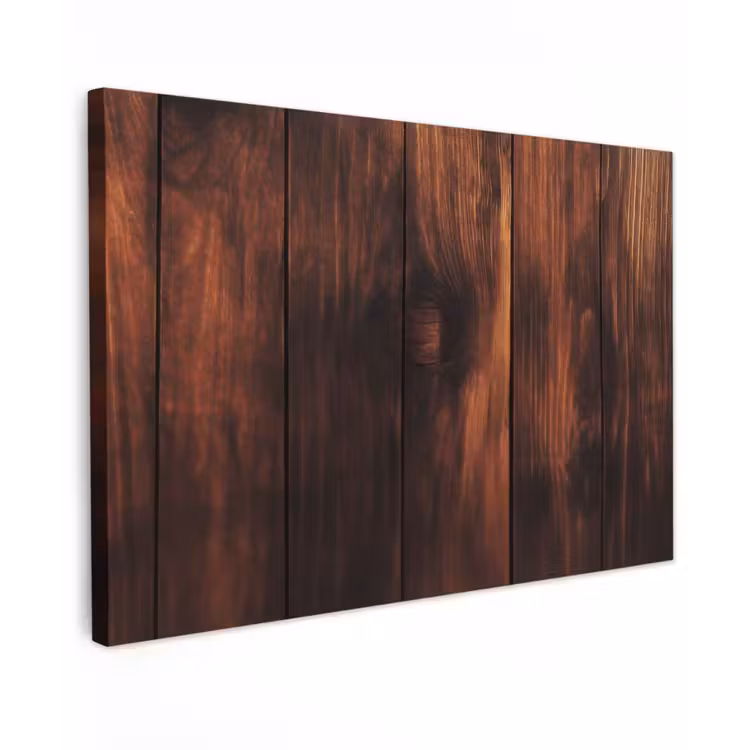 Canvas schilderij - Hout - Planken - Vintage - Donkerbruin — 1