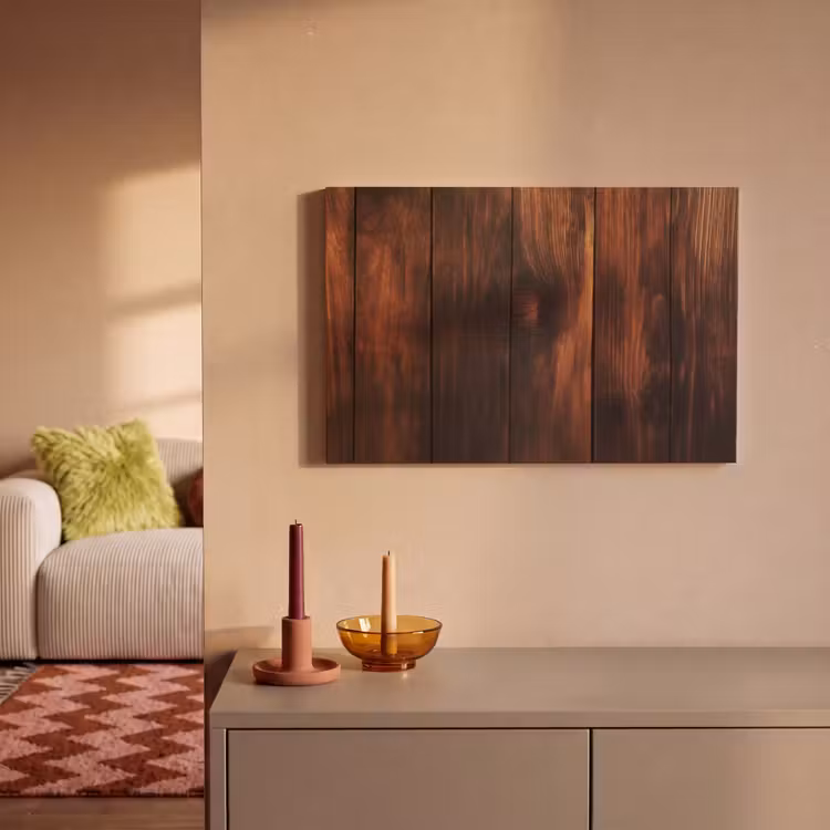 Canvas schilderij - Hout - Planken - Vintage - Donkerbruin — 2