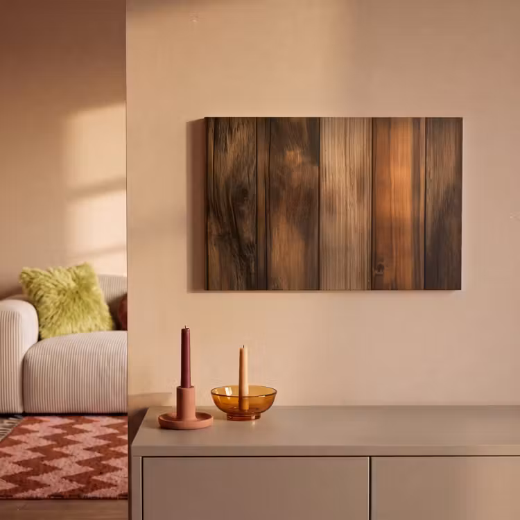 Canvas schilderij - Hout - Rustiek - Donkere Planken — 2