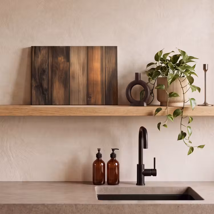 Canvas schilderij - Hout - Rustiek - Donkere Planken — 3