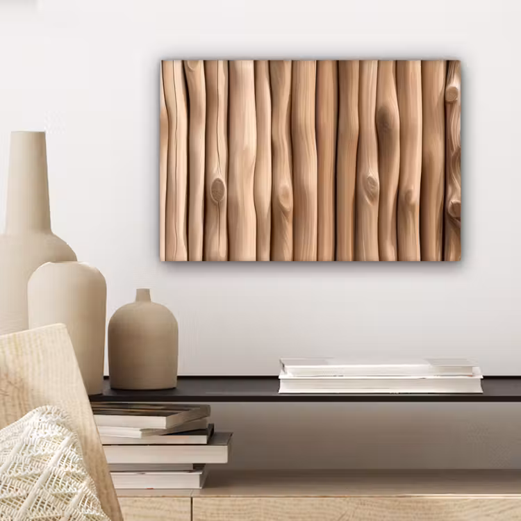 Canvas schilderij - Hout - Stam - Lichtbruin — 5