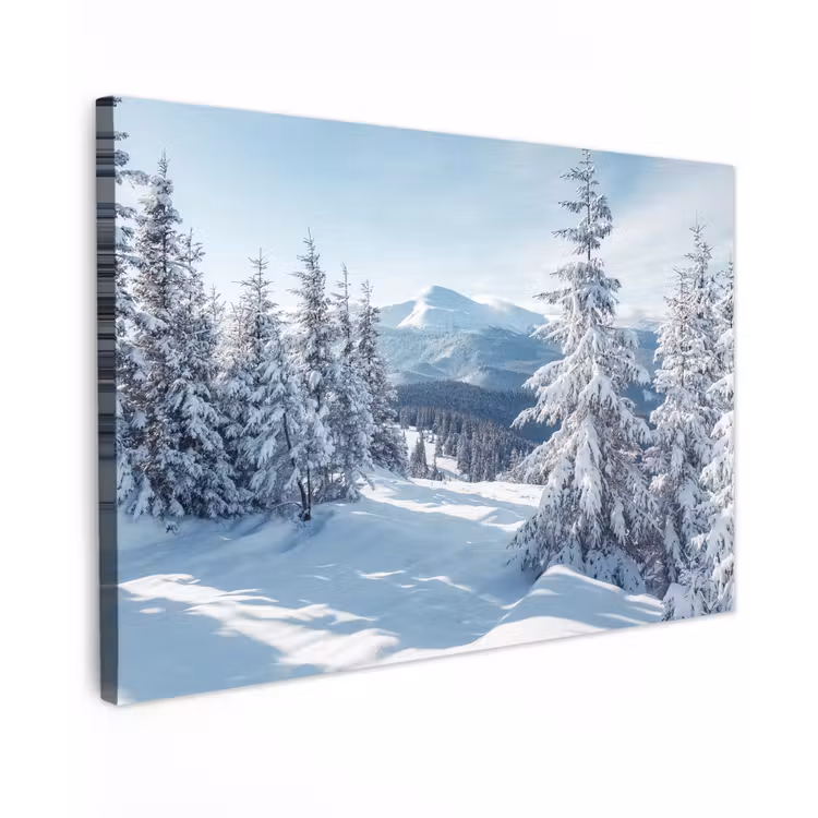 Canvas schilderij - Winterlandschap - Natuur - Berg - Bomen - Sneeuw — 1