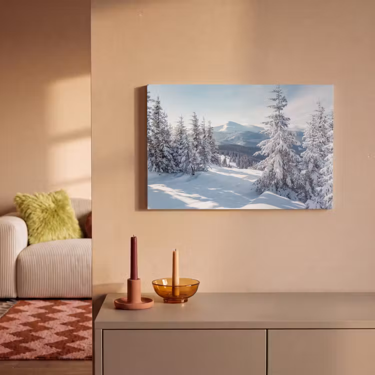 Canvas schilderij - Winterlandschap - Natuur - Berg - Bomen - Sneeuw — 2