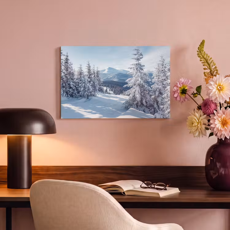 Canvas schilderij - Winterlandschap - Natuur - Berg - Bomen - Sneeuw — 4