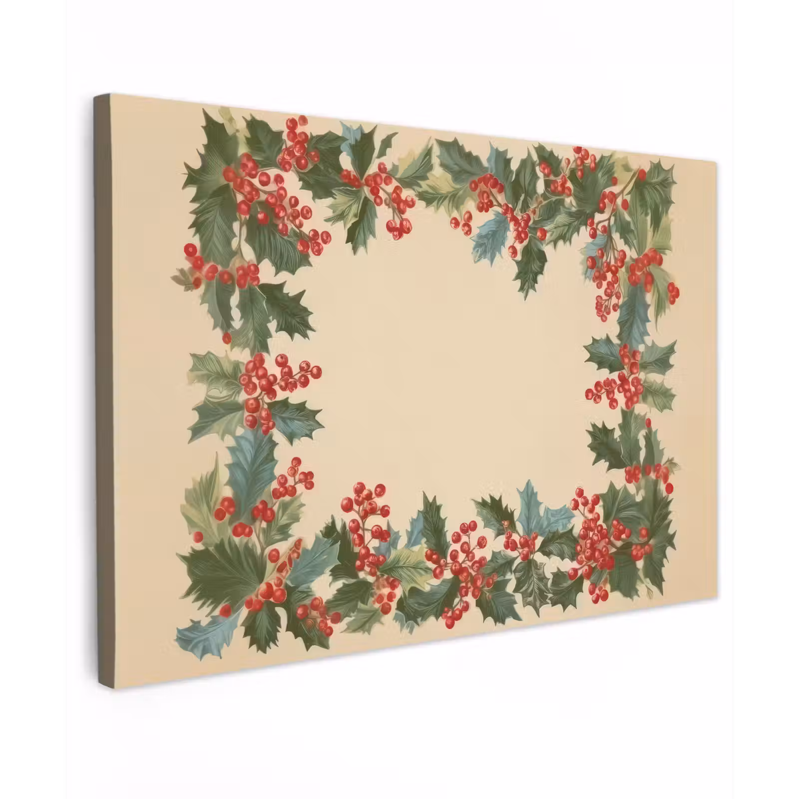 Canvas schilderij - Hulstrand - Bessen - Beige — 1