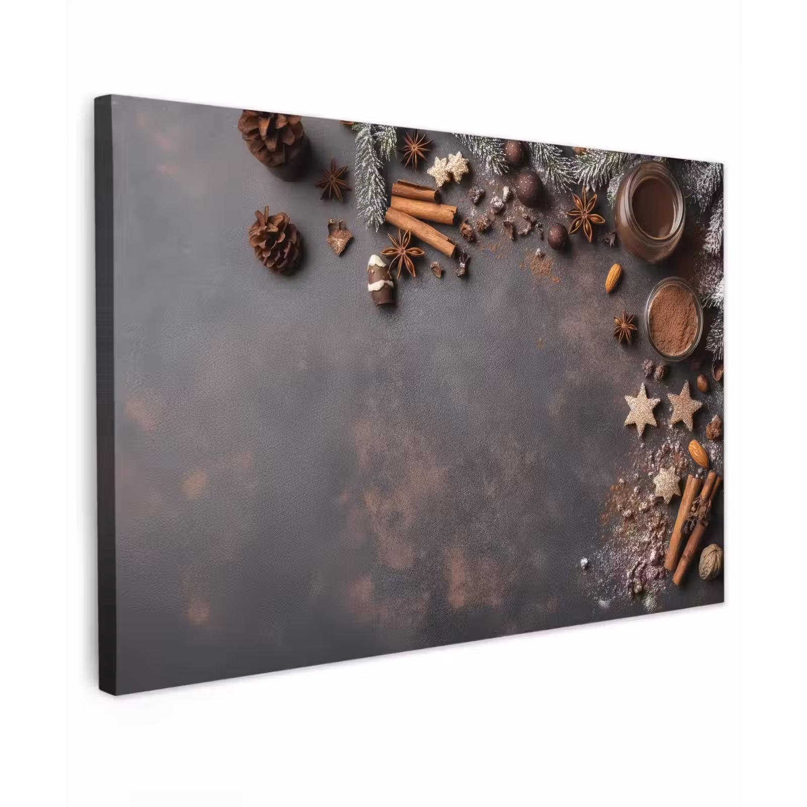 Canvas schilderij - Kaneel - Christmas - Bruin - Brons — 1