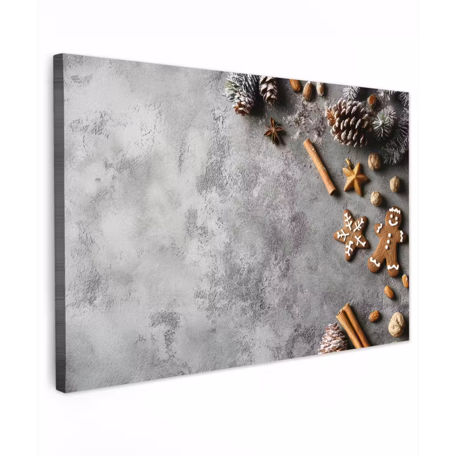 Canvas schilderij - Kerst - Bakken - Grijs - Landelijk — 1