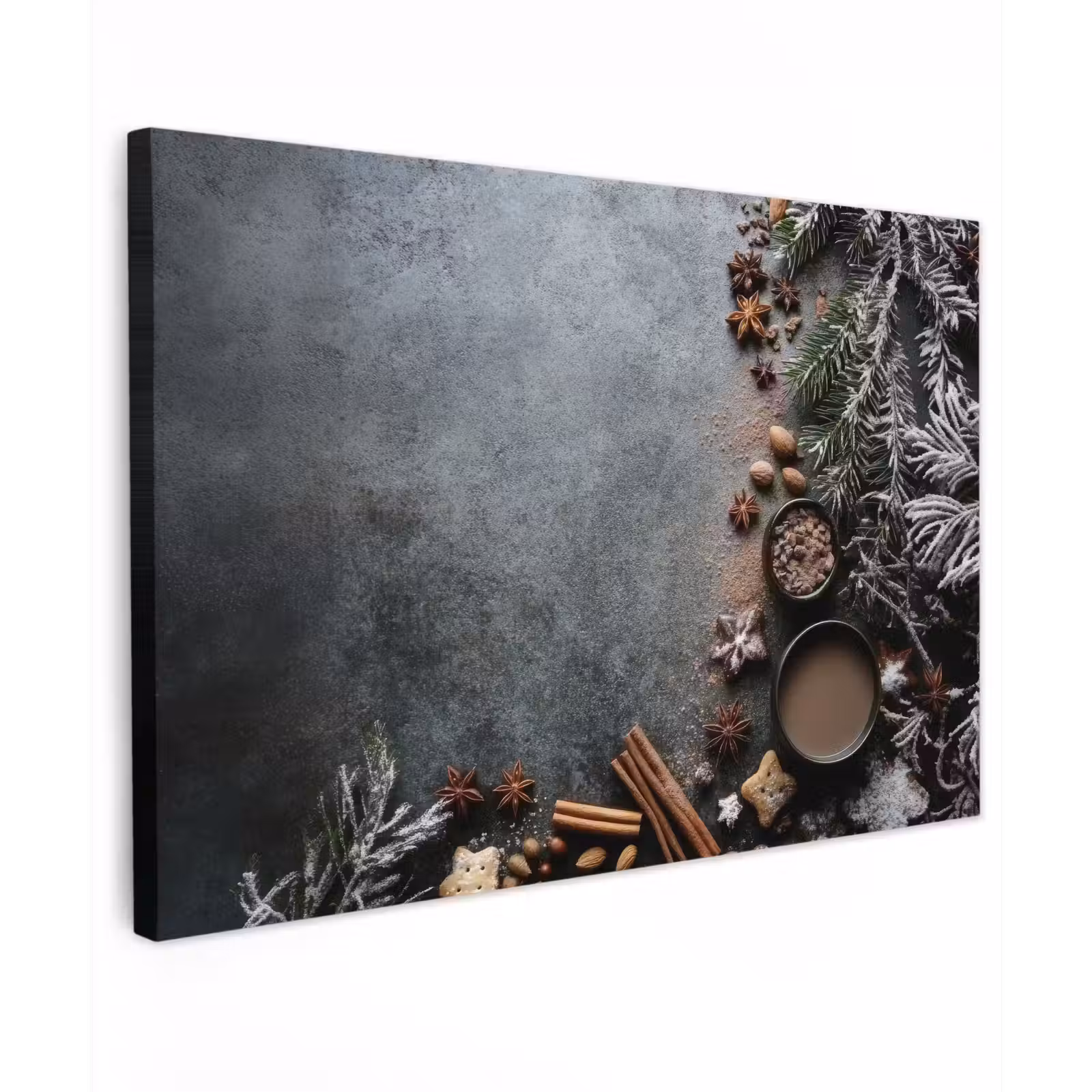 Canvas schilderij - Winter - Kruiden - Sneeuw - Chocolade — 1