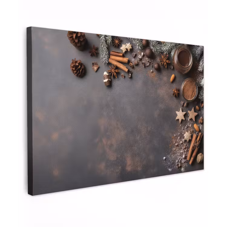 Canvas schilderij - Kaneel - Christmas - Bruin - Brons — 1