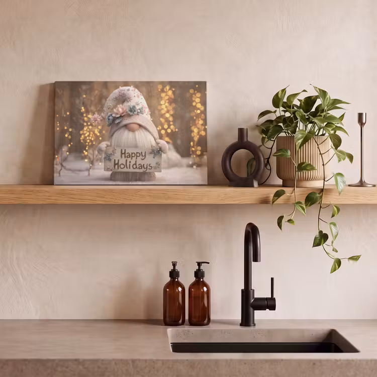 Canvas schilderij - Kerst - Gnome - Bord - Kleurrijk — 3