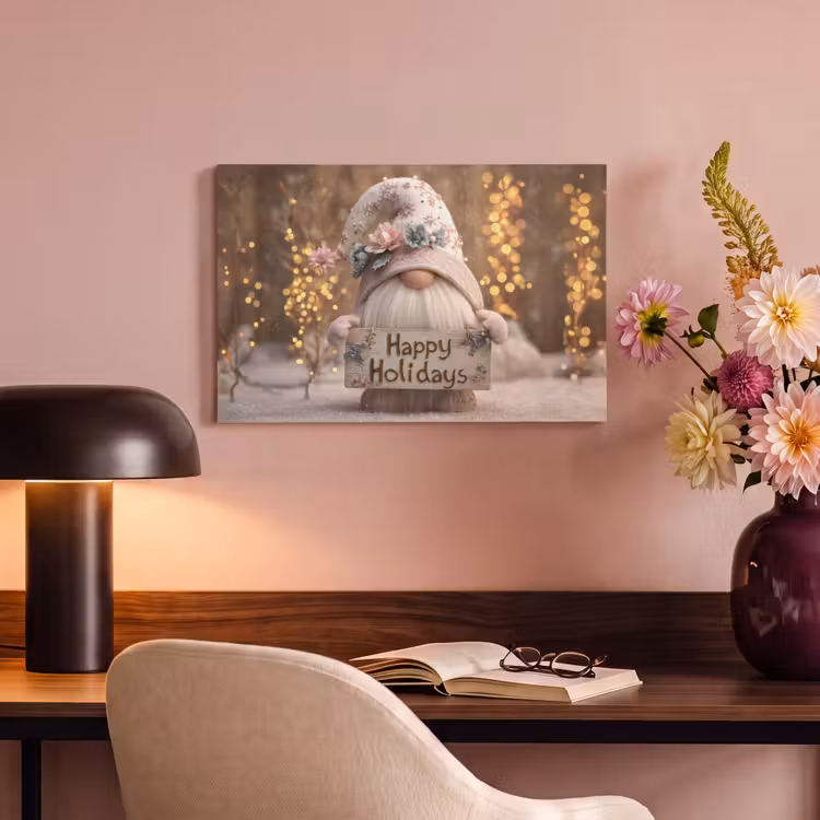 Canvas schilderij - Kerst - Gnome - Bord - Kleurrijk — 4