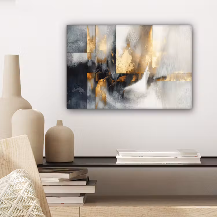 Canvas schilderij - Kunst - Goud - Zilver - Abstract — 5
