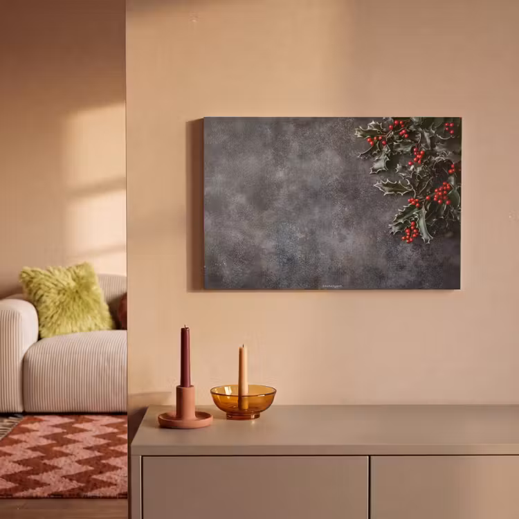 Canvas schilderij - Winter - Hulst - Kerst - Beton — 2