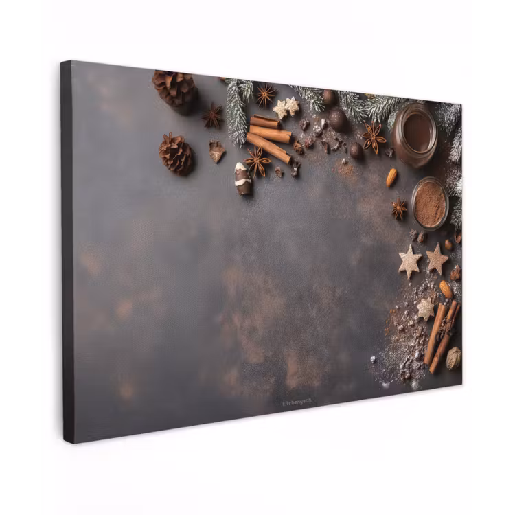 Canvas schilderij - Winter - Kerst - Specerijen - Beton — 1