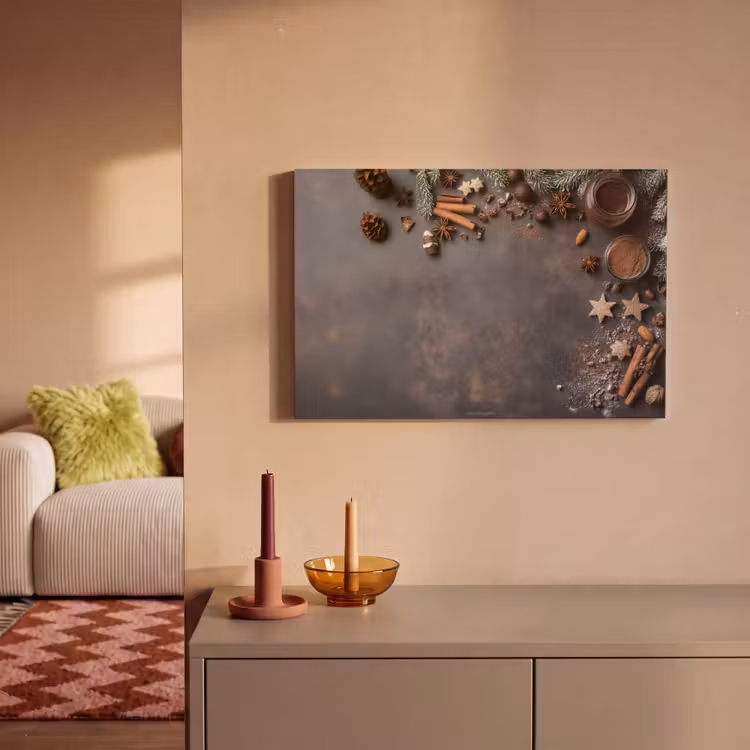 Canvas schilderij - Winter - Kerst - Specerijen - Beton — 2