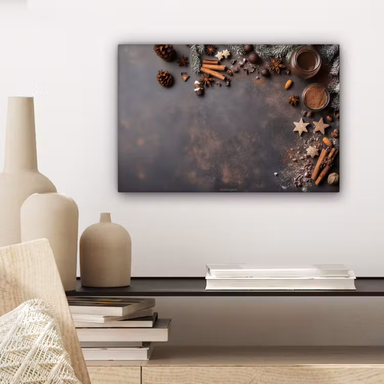 Canvas schilderij - Winter - Kerst - Specerijen - Beton — 5