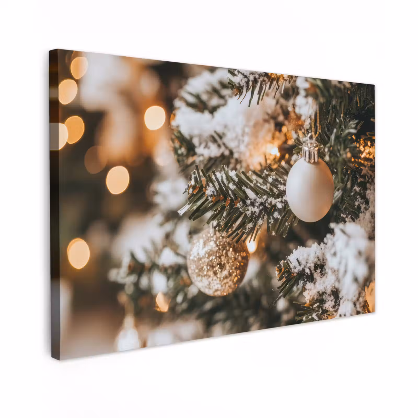 Canvas schilderij - Kerst - Kerstboom - Winter - Binnen - Sneeuw — 1