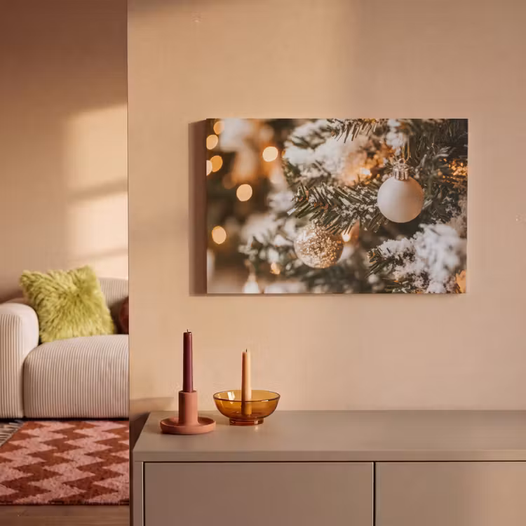 Canvas schilderij - Kerst - Kerstboom - Winter - Binnen - Sneeuw — 2