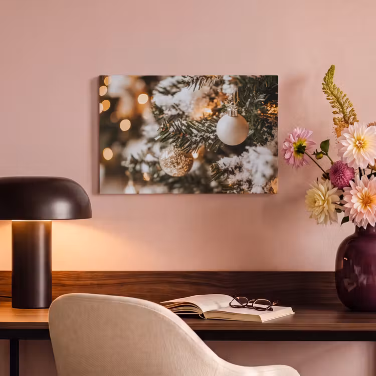 Canvas schilderij - Kerst - Kerstboom - Winter - Binnen - Sneeuw — 4