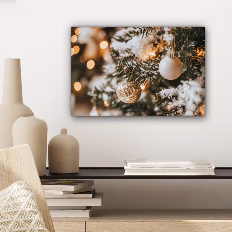 Canvas schilderij - Kerst - Kerstboom - Winter - Binnen - Sneeuw — 5