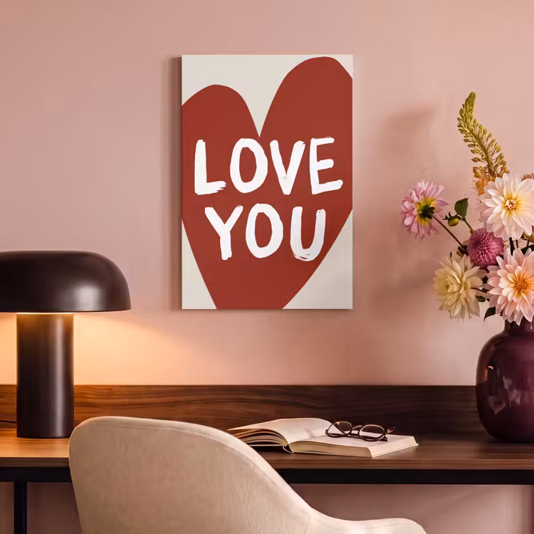 Canvas schilderij - Loveyou - Hart - Rood — 2