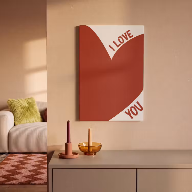 Canvas schilderij - Loveyou - Rood - Hart — 1
