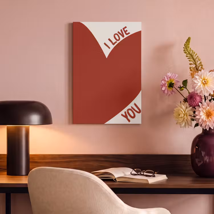Canvas schilderij - Loveyou - Rood - Hart — 2
