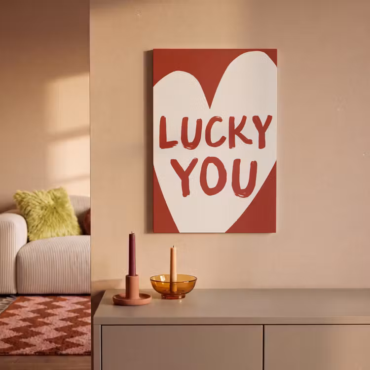 Canvas schilderij - Lucky - Hart - Rood — 1